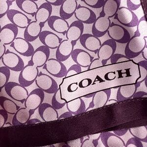 Vintage Coach 100% Silk Purple Scarf